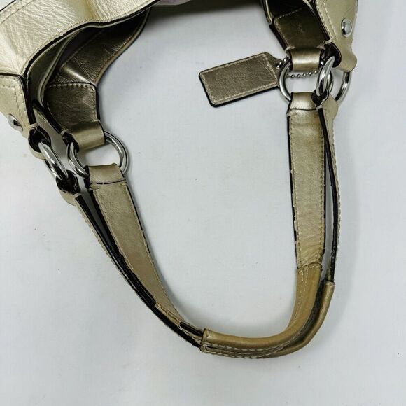 COACH Soho Buckle Gold Bone White Leather Hobo Shoulder Handbag - Picture 5 of 10